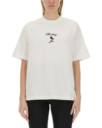 Burberry - Check Print Cotton T-Shirt For - Lyst