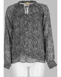 MICHAEL Michael Kors - Printed Tie-Neck Blouse - Lyst