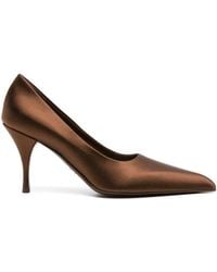 Prada - Pointed-Toe Satin Pumps - Lyst