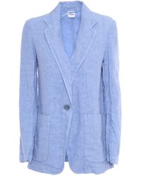 Aspesi - Lightweight Textured Linen Jacket With Tailored Silhouette - Lyst