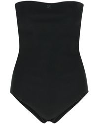 Courreges - Courres Black Viscose Body Bodysuit - Lyst