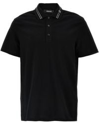 Versace - 'medusa Embroidery' Polo Shirt - Lyst