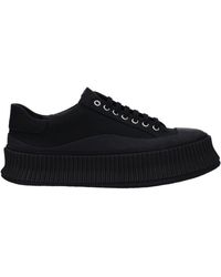 Jil Sander - Black Fabric Platform Sneakers - Lyst
