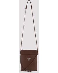 Celine - Chocolate Lamb Leather Sharp Pouch - Lyst