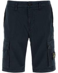 Stone Island - Stretch Cotton Bermuda Shorts - Lyst