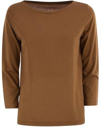 Majestic - T-Shirt With 3/4 Sleeves - Lyst