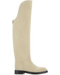 DURAZZI MILANO - Sand Suede Equestrian Boots - Lyst