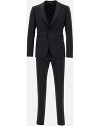 Emporio Armani - Zweiteiliger Schwarzer Anzug Aus Cooler Wolle - Lyst