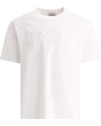 Lanvin - T -shirt Met Geborduurd Logo - Lyst