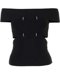 McQueen - Off-Shoulder Sliced Mini Top - Lyst