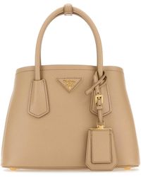 Prada - Sand Leather Handbag - Lyst