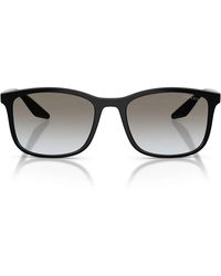 Prada - Zonnebril Psa08 S 1 Ab0 A7 Linea Rossa Zwart/grijs Gradiënt Unisex - Lyst