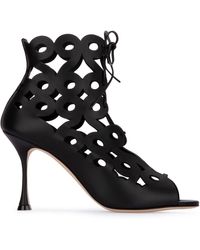 Manolo Blahnik - Taralo 90Mm Cut Out Boots - Lyst