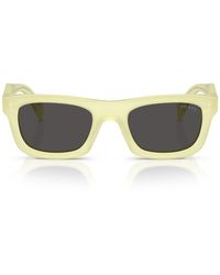 Prada - Sonnenbrille Prc06 S 21 G08 Z Frosted Vanilla/Dunkelgrau Damen - Lyst