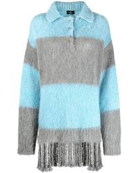 Etro - Striped Wool Blend Polo Shirt - Lyst