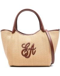 Emporio Armani - Medium Straw Tote Bag - Lyst