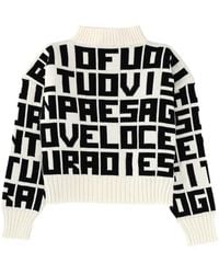 MSGM - Logo Mock Collar Sweater - Lyst