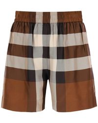 Burberry - Exploded Check Silk Shorts - Lyst