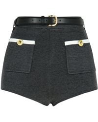 Self-Portrait - Zelfportret Grijs Viscose Blend Shorts - Lyst