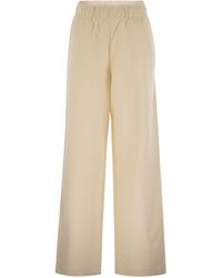 Moncler - Wide-Leg Cotton Sport Pants - Lyst
