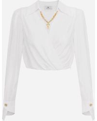 Elisabetta Franchi - Camisa con detalle de joya - Lyst