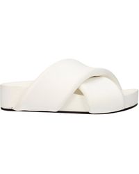 Jil Sander - Slippers En Hoeven Vrouwenleer Wit/optisch Wit - Lyst