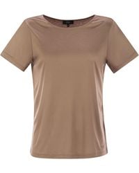 Fay - Jersey T Shirt With Boat Neckline - Lyst