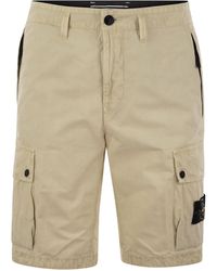 Stone Island - Pantaloncini Di Bermuda Di Carico Slim Fit Con Tasche A Zip - Lyst