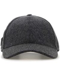 Prada - Dark Flannel Baseball Cap - Lyst