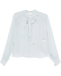 Forte Forte - "Carousel Des Sylphes" Embroidery Bow-Tie Shirt - Lyst