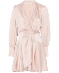 Zimmermann - Korte Wrap Jurk - Lyst