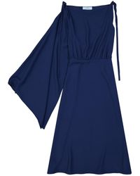 Prada - Laaide Een Mouw Midi -jurk Uit - Lyst
