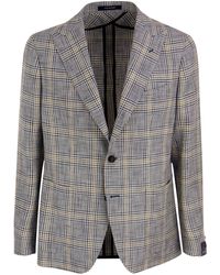 Tagliatore - Jacket With Tartan Pattern - Lyst