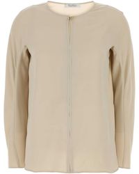 Max Mara - Sand Stretch Silk Mitico Blouse - Lyst
