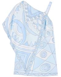 PUCCI - Occhi And Vivara-Print Asymmetrical Silk Dress - Lyst