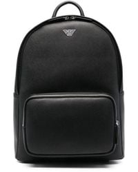 Emporio Armani - Regenerated-leather Backpack With Eagle Pate - Lyst
