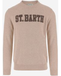 Mc2 Saint Barth - Wool Blend Pullover With Logo - Lyst