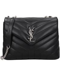 Saint Laurent - Borse A Spalla Loulou Donna Pelle Nero - Lyst