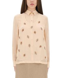 Fendi - Silk Georgette Top - Lyst