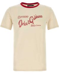 Dolce & Gabbana - Ivory Cotton T Shirt - Lyst
