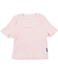 Palm Angels - Geripptes Baby-T-Shirt mit -Logo S/S Mädchen - Lyst