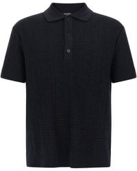 Balmain - 'Monogram' Knit Polo Shirt - Lyst