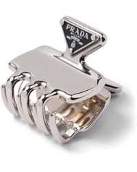Prada - Haarspange mit dreieckigem Logo - Lyst