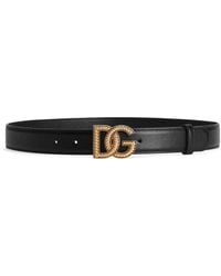 Dolce & Gabbana - Ledergürtel mit Logo -Plaque - Lyst
