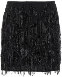 ROTATE BIRGER CHRISTENSEN - Beaded Fringed Skirt - Lyst