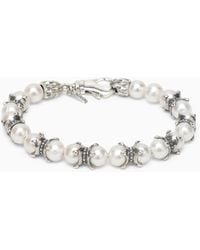 Emanuele Bicocchi - Silver 925 Bracelet With Pearls And Claws - Lyst