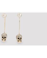 McQueen - Pave Skull Earrings - Lyst