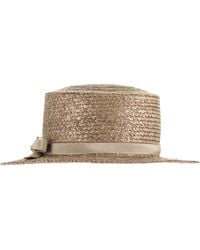 Fabiana Filippi - Raffia Straw Hat With Grosgrain Ribbon - Lyst