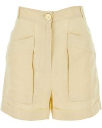 LeKasha - Ivory Linen Ashraf Shorts - Lyst