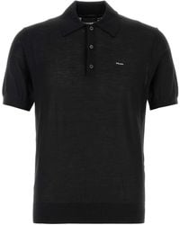 Prada - Wool Polo Shirt - Lyst